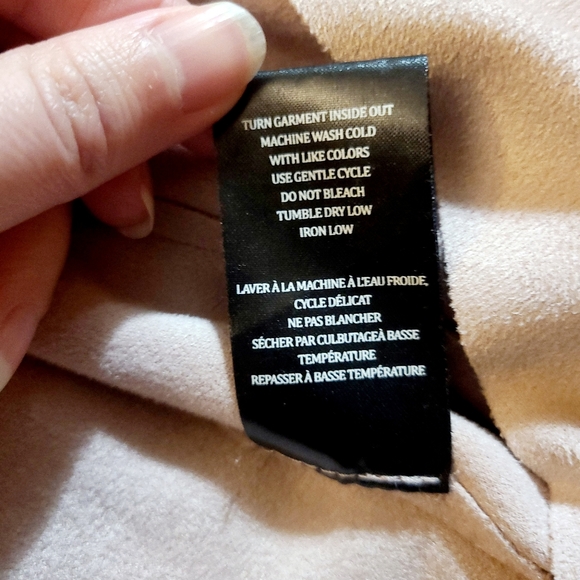 BLANKNYC Faux Suede Drape Front Jacket Pink Small - Picture 9 of 12